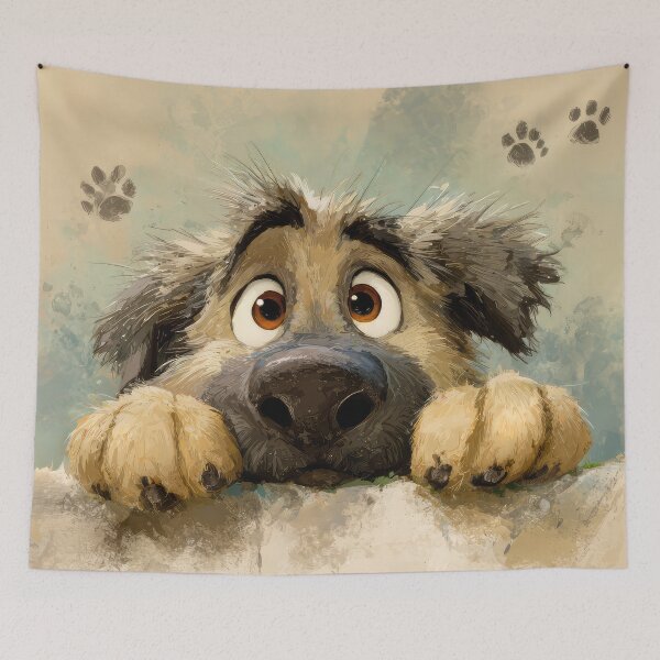 Item preview, Estrela Mountain Dog Peeking over Wall 01 designed and sold by Elisabeth Lucas.