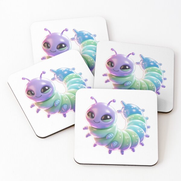 Item preview, Soft Space Alien Caterpillar Cute Cosmic Bug Stickers designed and sold by AlienTechs.