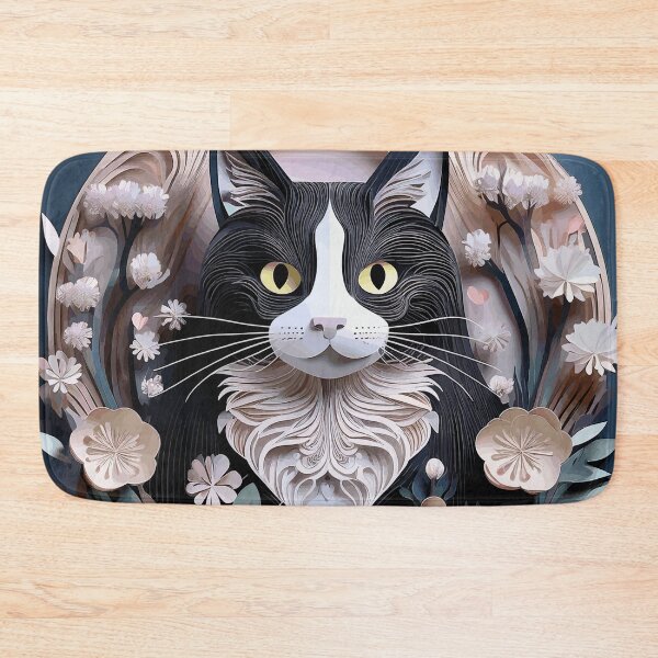Item preview, Cat with Pink Flowers After Klimt designed and sold by Vicky Brago-Mitchell®.
