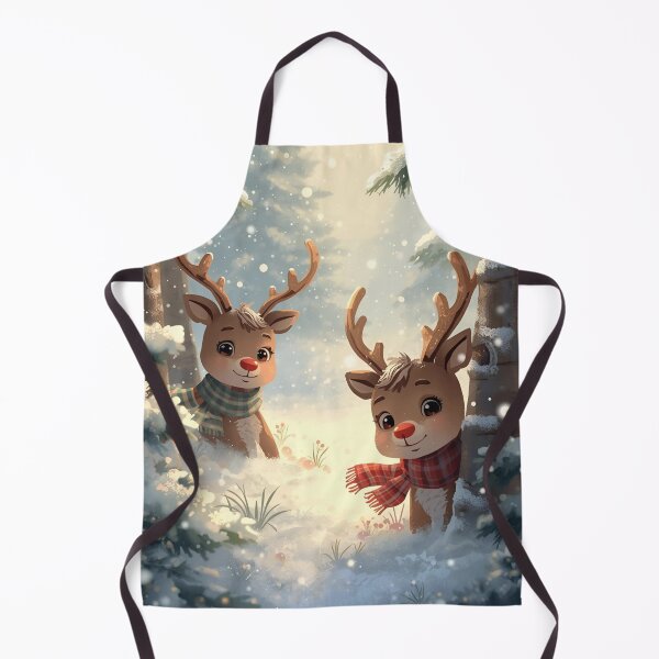 Item preview, Tiny Reindeer Playing in a Christmas Snow Forest designed and sold by WildlifeWhimsy.