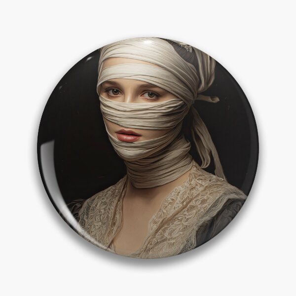 Item preview, Victorian Portrait of a Veiled Woman in Cream Bandages designed and sold by Shannon Hilson.