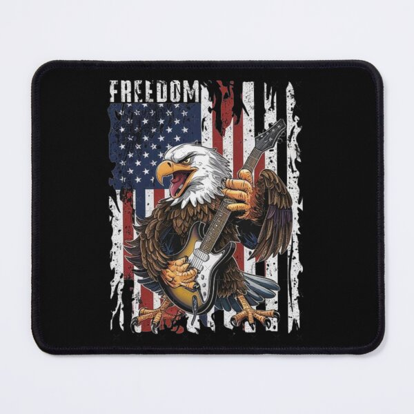 Item preview, Patriotic Rock Eagle with Guitar American Flag Freedom designed and sold by Hadwickfrieda.