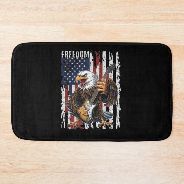 Item preview, Patriotic Rock Eagle with Guitar American Flag Freedom designed and sold by Hadwickfrieda.