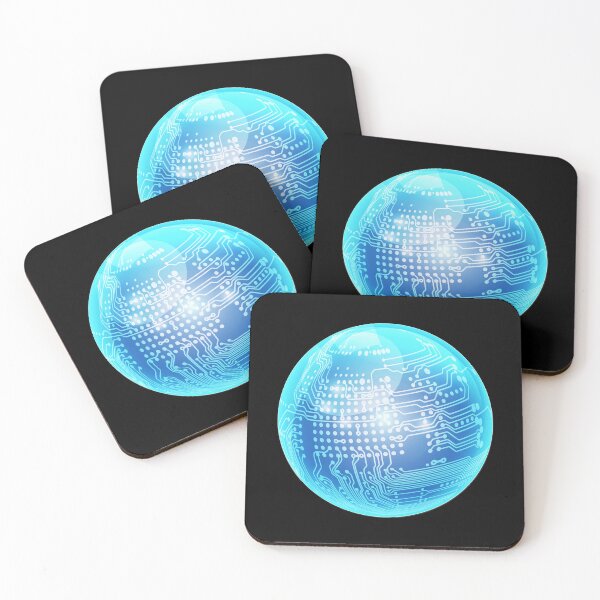 Item preview, shiny blue ball, Digital electronic circuit board combined with glossy ball designed and sold by NiamLab.