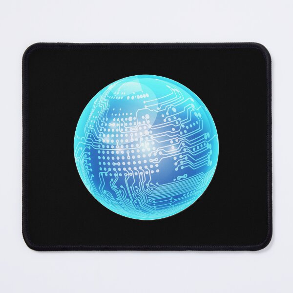 Item preview, shiny blue ball, Digital electronic circuit board combined with glossy ball designed and sold by NiamLab.