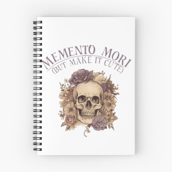 Item preview, Memento Mori But Make It Cute | Skull Flowers Gothic Cottagecore Notebook designed and sold by Antik by Schulz.