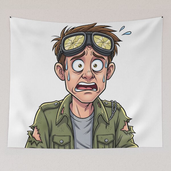 Item preview, Dispatch Cartoon Poster – Funny Stressed Dispatcher Art Print for 911 Operators & First Responders designed and sold by AbstractAuraArt.