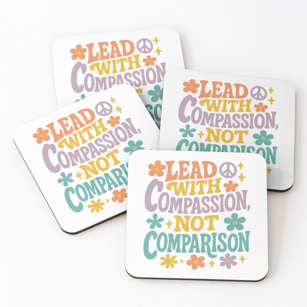 Item preview, Lead With Compassion Not Comparison Retro Positive Quote Sticker designed and sold by inkoutninja.