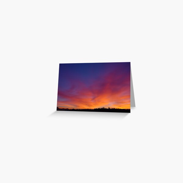Fiery winter sunset Greeting Card