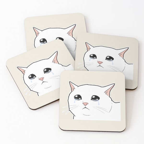Item preview, Crying Cat Meme – Cartoon Feline Illustration – Sad & Funny Expression designed and sold by lemonfishing.
