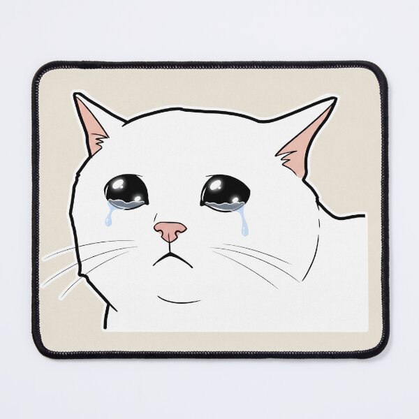 Item preview, Crying Cat Meme – Cartoon Feline Illustration – Sad & Funny Expression designed and sold by lemonfishing.
