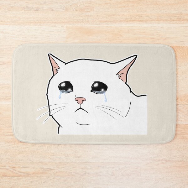Item preview, Crying Cat Meme – Cartoon Feline Illustration – Sad & Funny Expression designed and sold by lemonfishing.