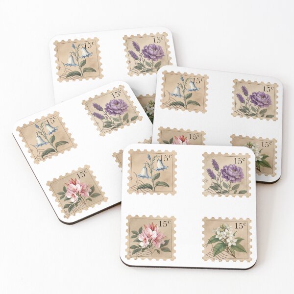 Item preview, vintage floral stamp designed and sold by lea-lani.
