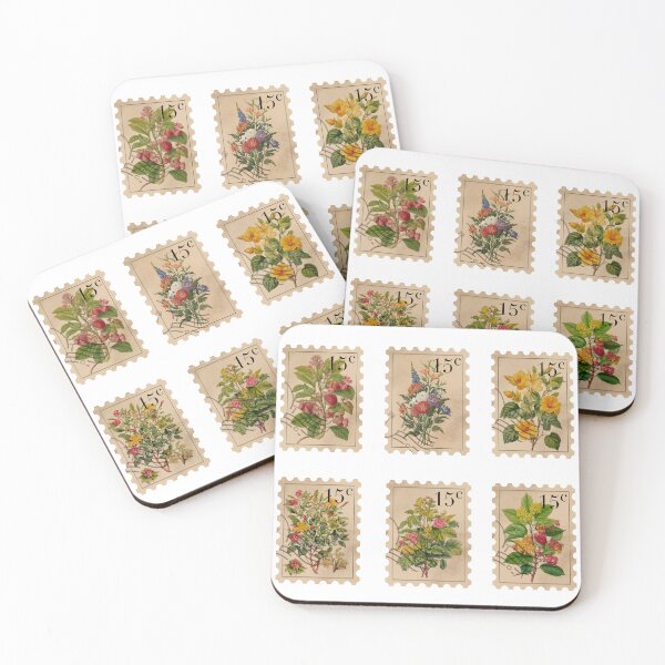 Item preview, vintage floral stamp designed and sold by lea-lani.
