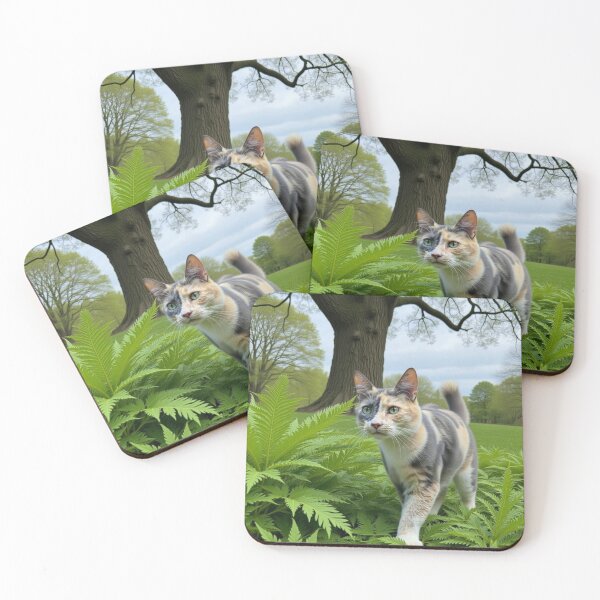 Item preview, Forest Explorer Cat – Indi in the Ferns designed and sold by TroyTheTerrific.