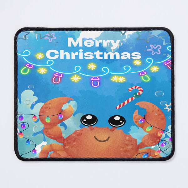 Item preview, MERRY CHRISTMAS Crab Decorating the Coral designed and sold by The Pink Rebel.