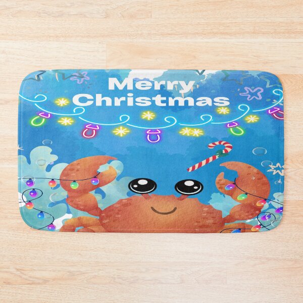Item preview, MERRY CHRISTMAS Crab Decorating the Coral designed and sold by The Pink Rebel.