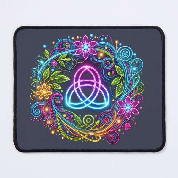 Item preview, Electric Triquetra - Neon Celtic Floral Wreath designed and sold by CelticSoulShop.