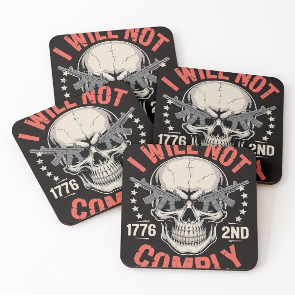 Item preview, We The People Will Not Comply AR15 Pro-Gun Rights 2A Skull designed and sold by MelSurf.