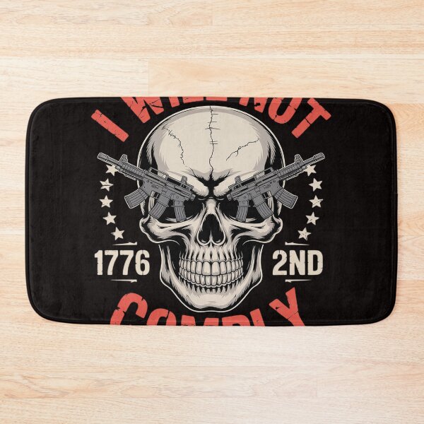 Item preview, We The People Will Not Comply AR15 Pro-Gun Rights 2A Skull designed and sold by MelSurf.