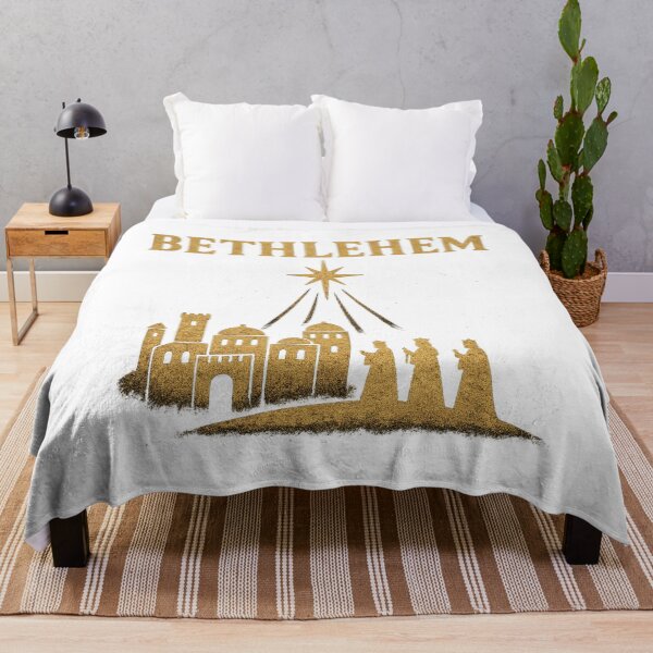 Item preview, Bethlehem Skyline With Shining Star – Gold Nativity City Silhouette designed and sold by Tidal Arts.