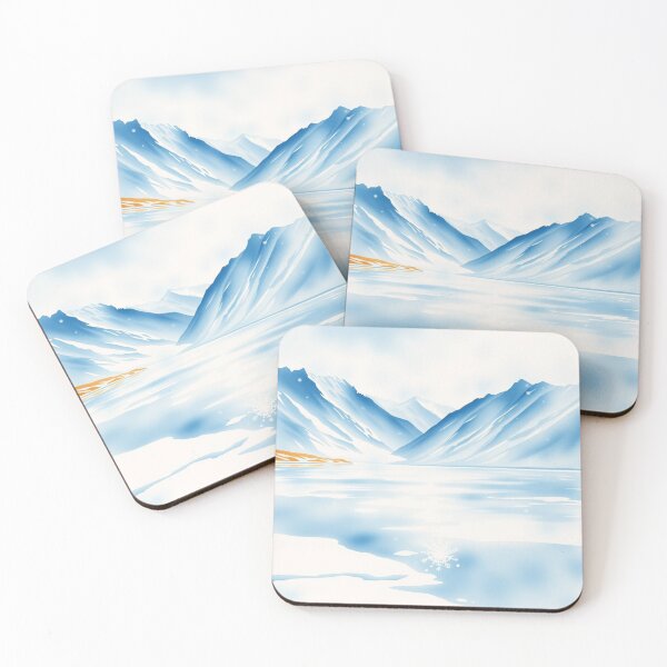 Item preview, Serene Snowy Mountains Winter Landscape Art Print designed and sold by EllDAV777.