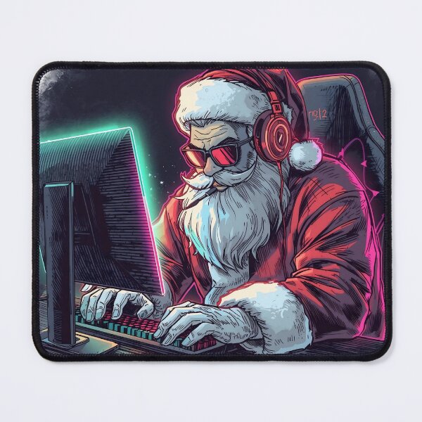 Item preview, Gamer Santa RGB Glow | Christmas Gaming Illustration designed and sold by SoulenCify.