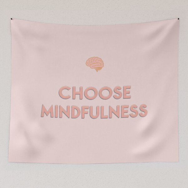 Item preview, Choose Mindfulness – Soft Pastel Mental Health Quote, Calm Life Aesthetic, Wellness Reminder, Mindful Living Typography Design designed and sold by PureBrain.