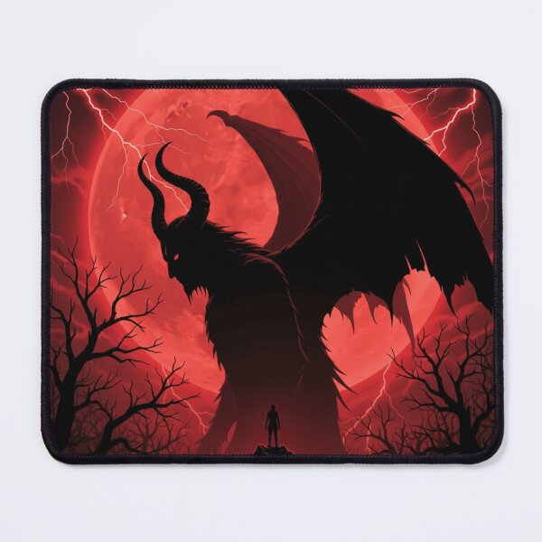 Item preview, Dark Fantasy Demon Silhouette Blood Moon Art designed and sold by kk shop.