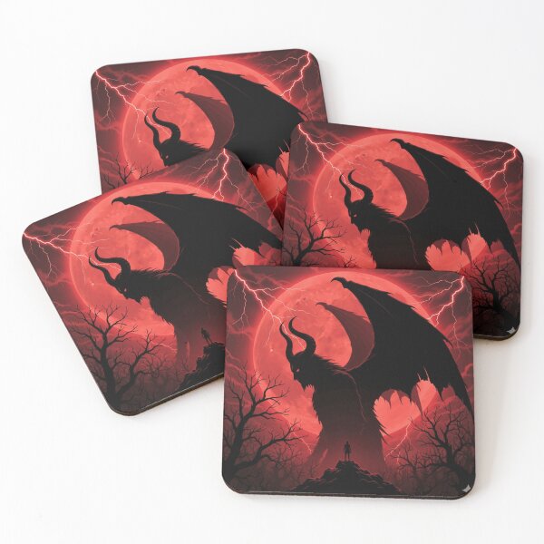 Item preview, Dark Fantasy Demon Silhouette Blood Moon Art designed and sold by kk shop.