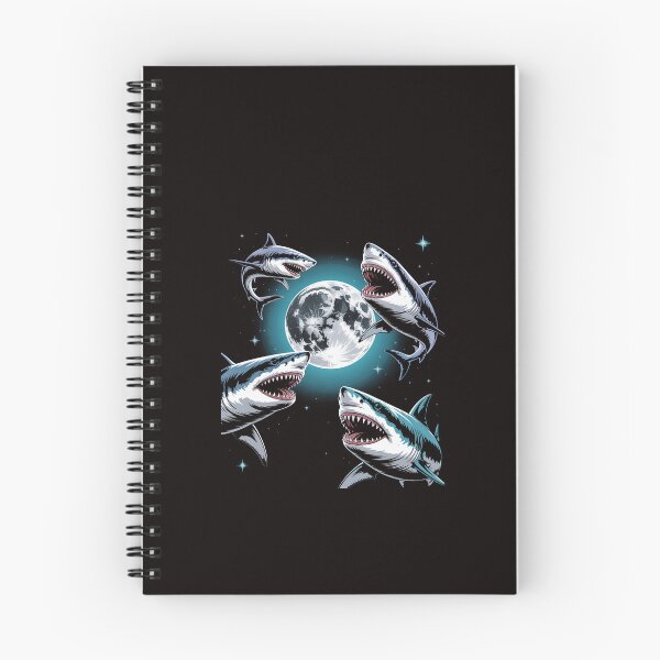 Item preview, Three Shark Moon  3 Great Whites Howling Wolfs Moon Parody designed and sold by ControlCenter.