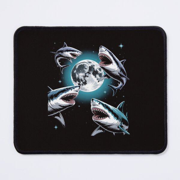 Item preview, Three Shark Moon 3 Great Whites Howling Wolfs Moon Parody designed and sold by ControlCenter.