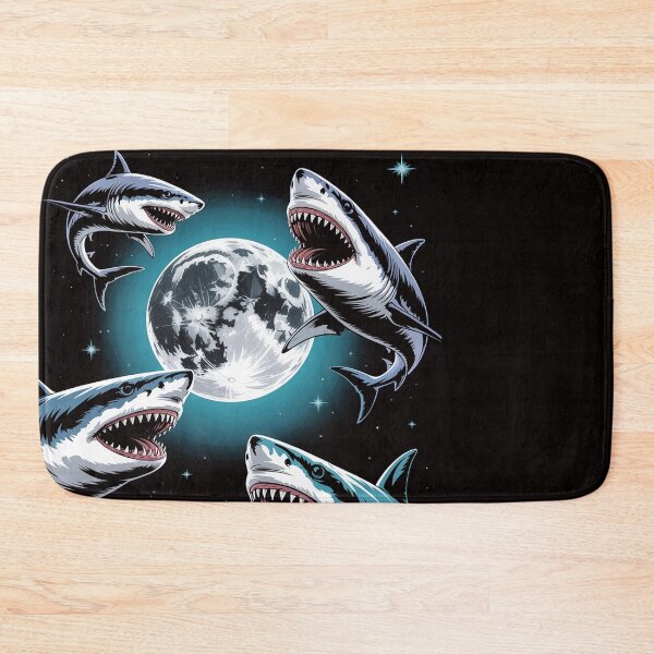 Item preview, Three Shark Moon  3 Great Whites Howling Wolfs Moon Parody designed and sold by ControlCenter.