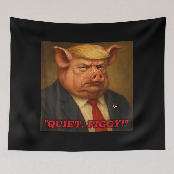 Item preview, Quiet Piggy Snarky Political Pig Joke Design designed and sold by AsiaStokes.