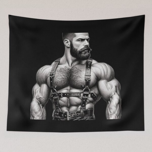Item preview, Gay Leather Bar Berlin Daddy Klaus Tom of Finland Tribute Berlin German Pride Graphic Design designed and sold by ItsAKinkThing.