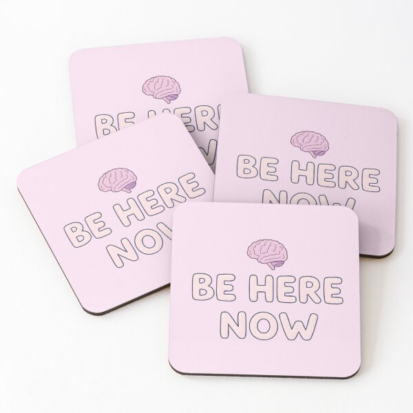 Item preview, “Be Here Now” Quote – Mindfulness Brain, Pastel Mental Health Motivational Design designed and sold by PureBrain.