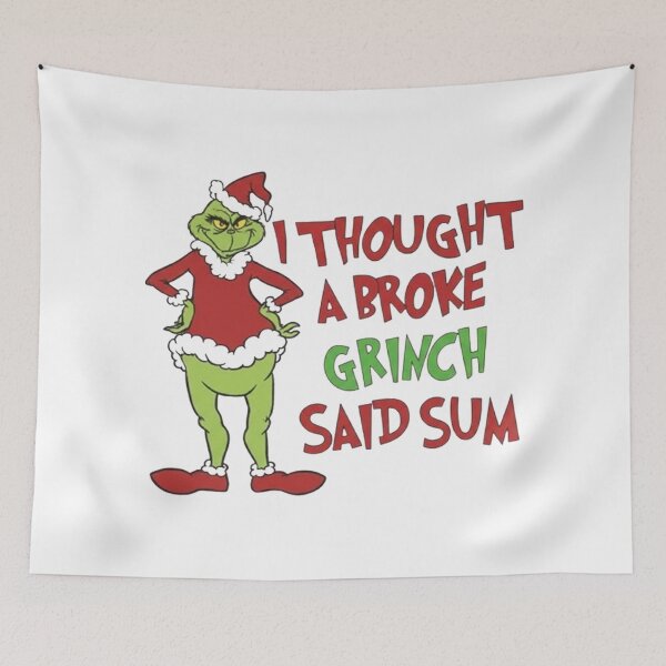 Item preview, I Thought a Broke Grinch Said Sum - Funny Christmas Meme designed and sold by Vicky021.