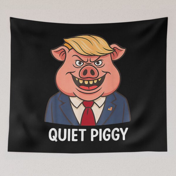 Item preview, Quiet Piggy Snarky Political Pig Joke Design designed and sold by AsiaStokes.