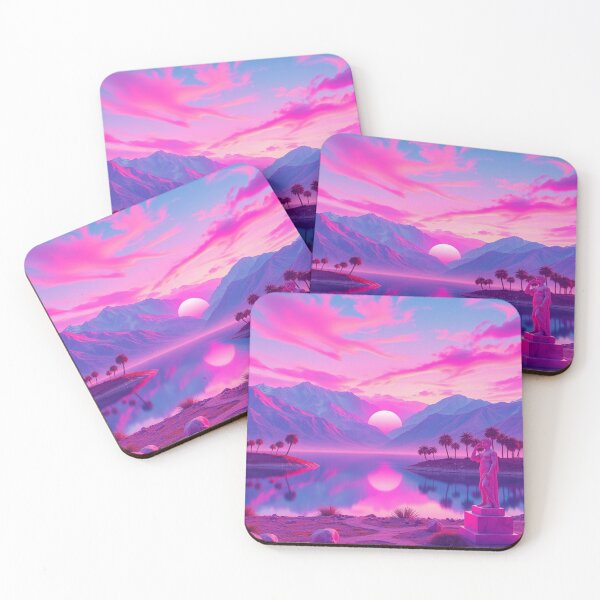 Item preview, Vaporwave Statue Sunset | Aesthetic Retro Landscape Art designed and sold by EllDAV777.