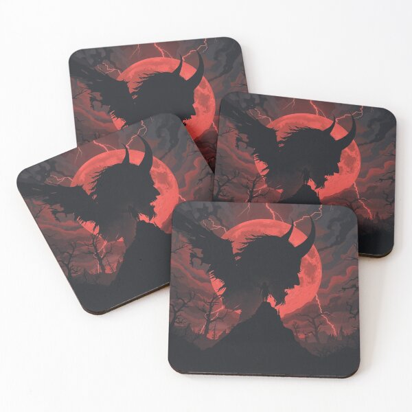 Item preview, Dark Fantasy Demon Silhouette Blood Moon Art designed and sold by kk shop.