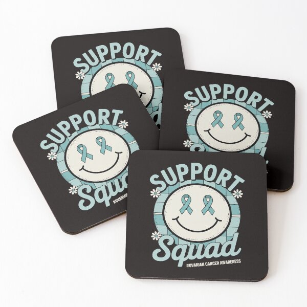 Item preview, Support Squad Ovarian Cancer Awareness Smile Teal Ribbon designed and sold by RatCurry.