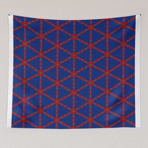 Item preview, Navy Red Geometric Tile Pattern designed and sold by joycrysstudio.