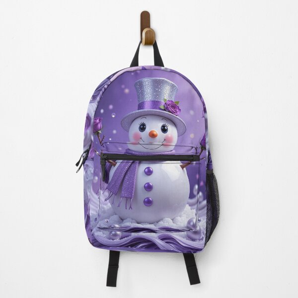 Item preview, Whimsical Purple Snowman – A Dreamy Winter Moment Filled With Magic and Sparkle designed and sold by PixelVibe782.