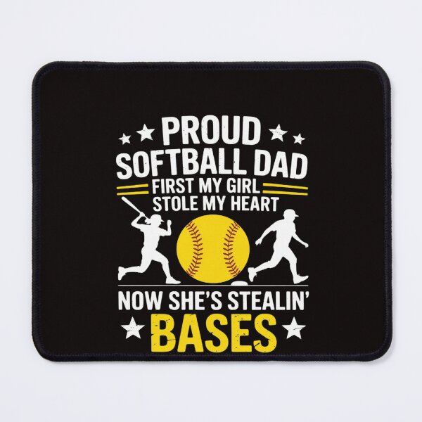 Item preview, Softball Dad Girl Stole My Heart Stealing Bases Fathers Day designed and sold by RatCurry.