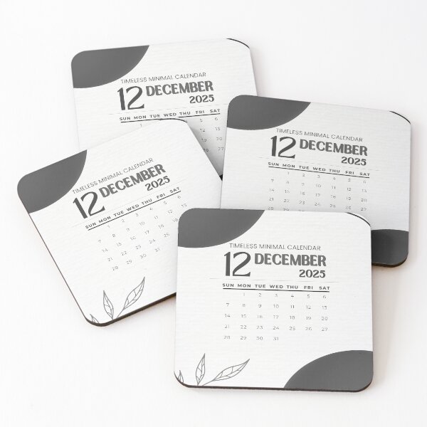 Item preview, Minimal Black December 2025 Calendar – Modern Aesthetic Wall Art designed and sold by evermusedesignstudio.