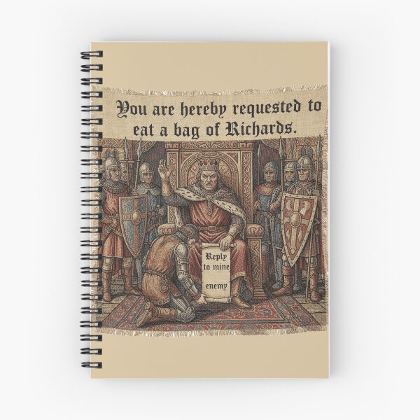 Item preview, Medieval Tapestry Humor - Eat A Bag Of Richards - Funny Old English Scroll Message to King designed and sold by The1StyleShop.