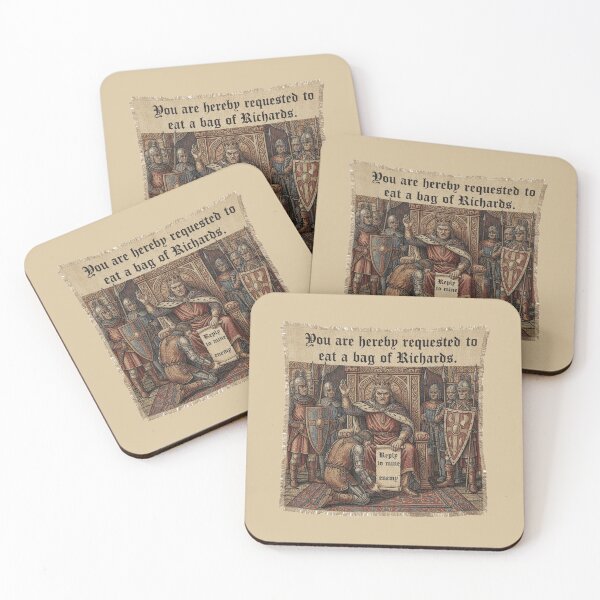 Item preview, Medieval Tapestry Humor - Eat A Bag Of Richards - Funny Old English Scroll Message to King designed and sold by The1StyleShop.