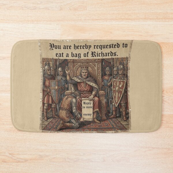 Item preview, Medieval Tapestry Humor - Eat A Bag Of Richards - Funny Old English Scroll Message to King designed and sold by The1StyleShop.