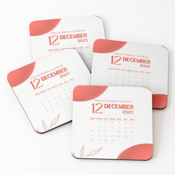 Item preview, Red Aesthetic December 2025 Calendar – Modern Minimal Wall Print designed and sold by evermusedesignstudio.