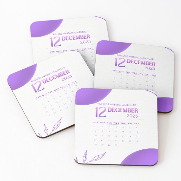 Item preview, Purple Minimal December 2025 Calendar – Aesthetic Modern Print designed and sold by evermusedesignstudio.